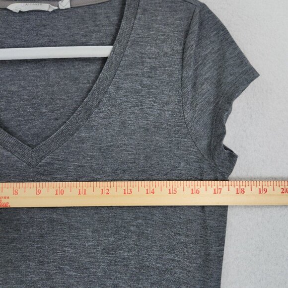 Athleta Dress Womens Small Gray Topanga Ruched T Shirt Stretch V Neck Casual - Picture 3 of 12